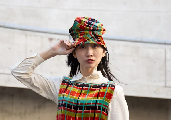 ジャンポールゴルチエ ファムJean Paul GAULTIER FEMME ベロアチェックバケットハット マルチ40 K-99363_011