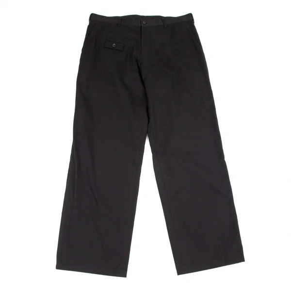 ヨウジヤマモト プールオムYohji Yamamoto POUR HOMME コットンナイロンストレッチテーパードパンツ 黒4 K-99372_001