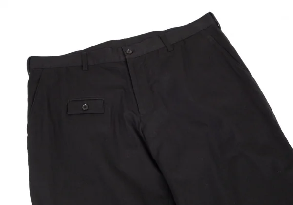 ヨウジヤマモト プールオムYohji Yamamoto POUR HOMME コットンナイロンストレッチテーパードパンツ 黒4 K-99372_002