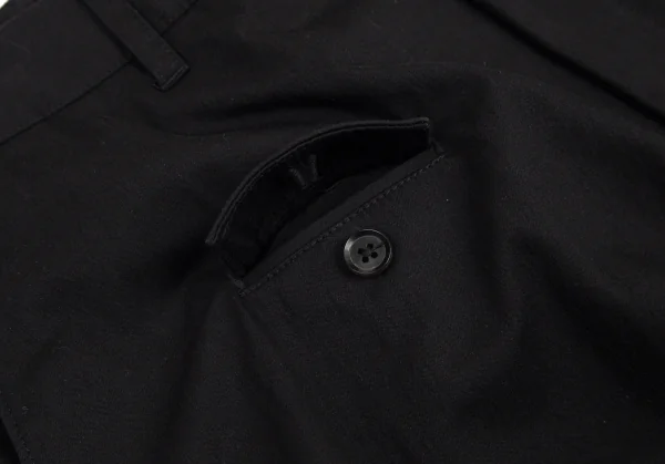 ヨウジヤマモト プールオムYohji Yamamoto POUR HOMME コットンナイロンストレッチテーパードパンツ 黒4 K-99372_004