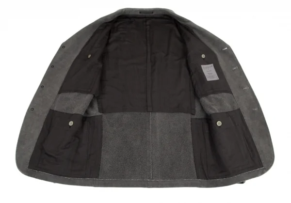 ヨウジヤマモト プールオムYohji Yamamoto POUR HOMME 竹炭染めコットンピークドラペルスウェットテーラードジャケット グレー3 K-99375_012