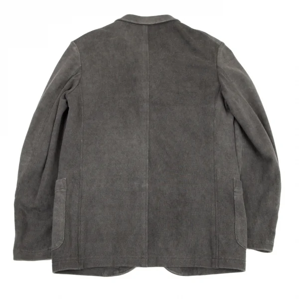 ヨウジヤマモト プールオムYohji Yamamoto POUR HOMME 竹炭染めコットンピークドラペルスウェットテーラードジャケット グレー3 K-99375_013