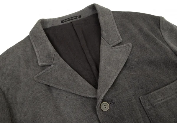 ヨウジヤマモト プールオムYohji Yamamoto POUR HOMME 竹炭染めコットンピークドラペルスウェットテーラードジャケット グレー3 K-99375_003
