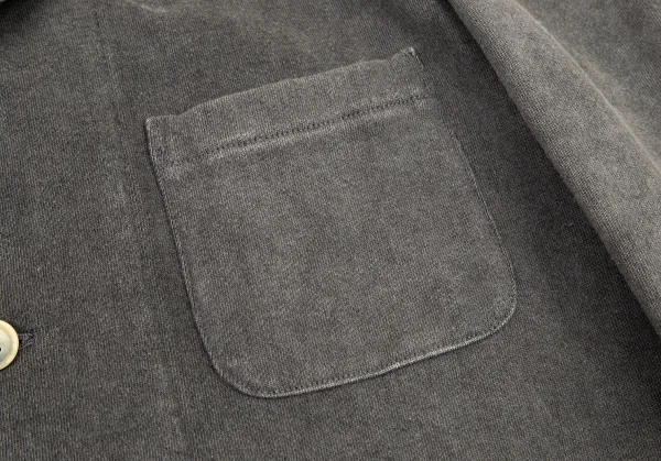 ヨウジヤマモト プールオムYohji Yamamoto POUR HOMME 竹炭染めコットンピークドラペルスウェットテーラードジャケット グレー3 K-99375_006