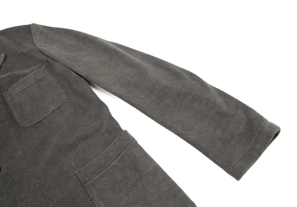 ヨウジヤマモト プールオムYohji Yamamoto POUR HOMME 竹炭染めコットンピークドラペルスウェットテーラードジャケット グレー3 K-99375_007