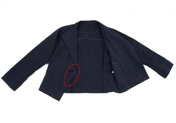 イッセイミヤケISSEY MIYAKE トライアングルピースプリントドルマンBジャケット 紺1 K-99385_012