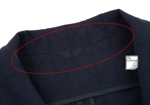 イッセイミヤケISSEY MIYAKE トライアングルピースプリントドルマンBジャケット 紺1 K-99385_004