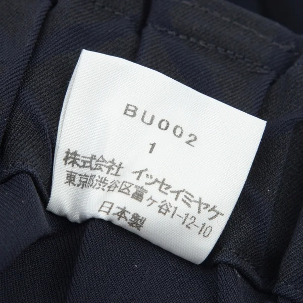 イッセイミヤケISSEY MIYAKE トライアングルピースプリントスリットパンツ 紺1 K-99386_016