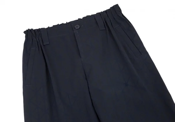 イッセイミヤケISSEY MIYAKE トライアングルピースプリントスリットパンツ 紺1 K-99386_002