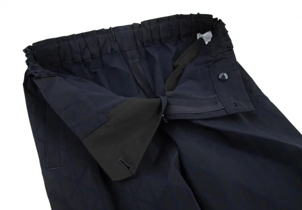イッセイミヤケISSEY MIYAKE トライアングルピースプリントスリットパンツ 紺1 K-99386_005