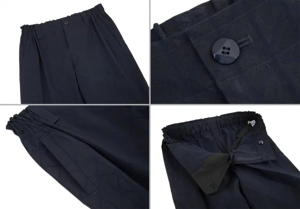 イッセイミヤケISSEY MIYAKE トライアングルピースプリントセットアップスーツ 紺1 K-99387_013