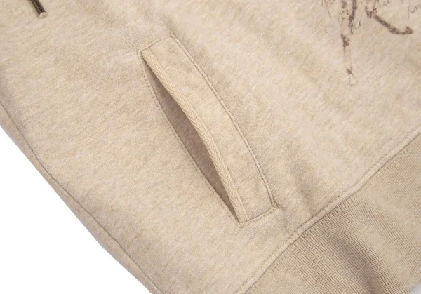 ラルフローレンRALPH LAUREN LAUREN JEANS COPANY ネックボタンデザインプリントパーカー ベージュM K-99391_011