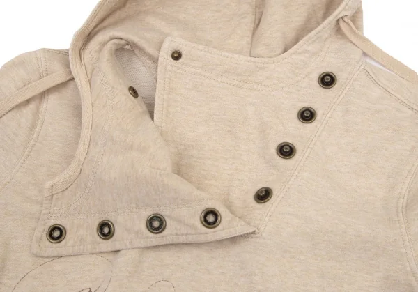 ラルフローレンRALPH LAUREN LAUREN JEANS COPANY ネックボタンデザインプリントパーカー ベージュM K-99391_006