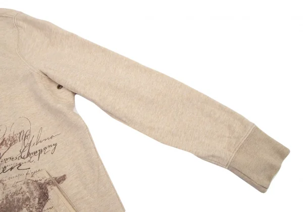 ラルフローレンRALPH LAUREN LAUREN JEANS COPANY ネックボタンデザインプリントパーカー ベージュM K-99391_007