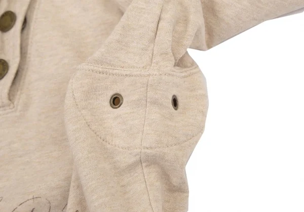 ラルフローレンRALPH LAUREN LAUREN JEANS COPANY ネックボタンデザインプリントパーカー ベージュM K-99391_008