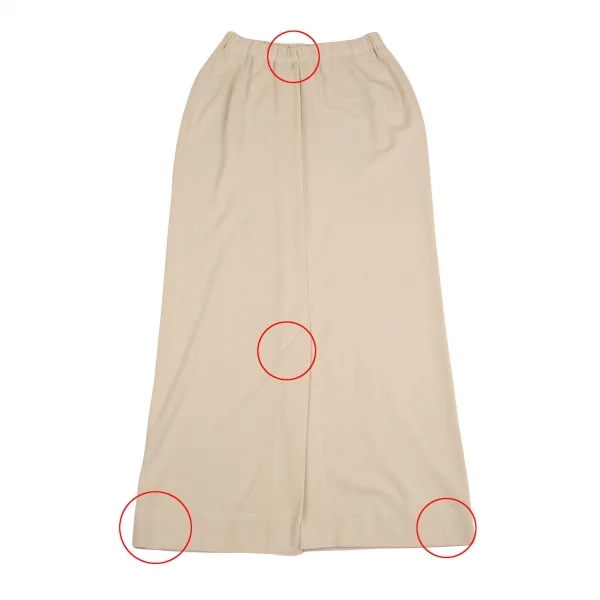 ヨーガンレールJURGEN LEHL ウールレーヨンバックスリットタイトロングスカート クリームM K-99397_008