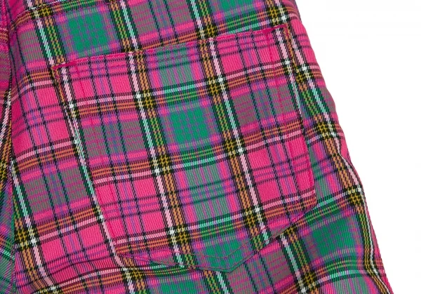 ジュンヤワタナベ コムデギャルソンJUNYA WATANABE COMME des GARCONS ポリタータンチェックパンツ ピンク緑他S K-99408_010