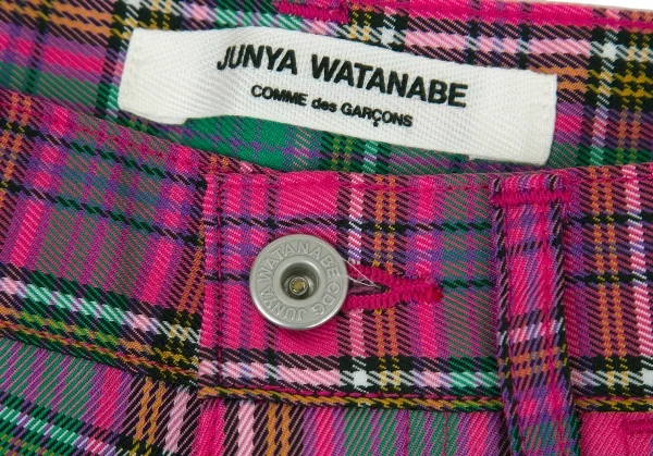 ジュンヤワタナベ コムデギャルソンJUNYA WATANABE COMME des GARCONS ポリタータンチェックパンツ ピンク緑他S K-99408_003