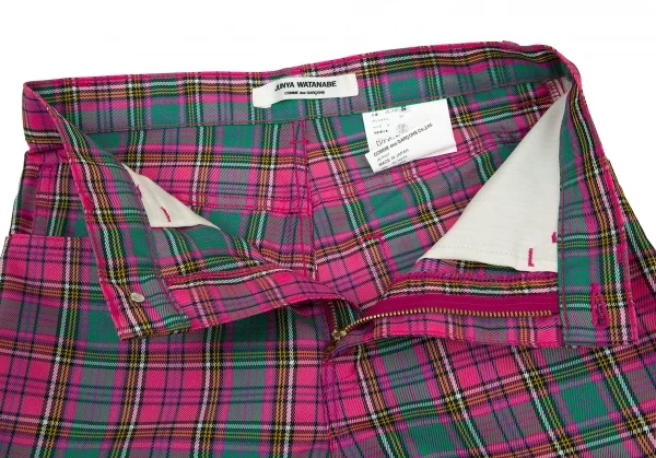 ジュンヤワタナベ コムデギャルソンJUNYA WATANABE COMME des GARCONS ポリタータンチェックパンツ ピンク緑他S K-99408_004