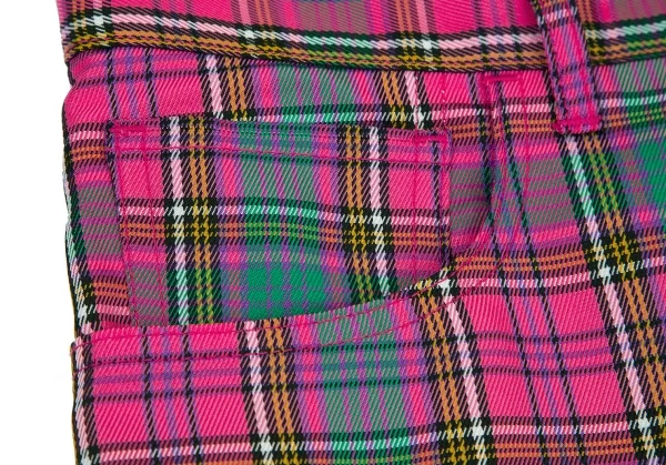 ジュンヤワタナベ コムデギャルソンJUNYA WATANABE COMME des GARCONS ポリタータンチェックパンツ ピンク緑他S K-99408_005
