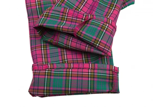 ジュンヤワタナベ コムデギャルソンJUNYA WATANABE COMME des GARCONS ポリタータンチェックパンツ ピンク緑他S K-99408_007