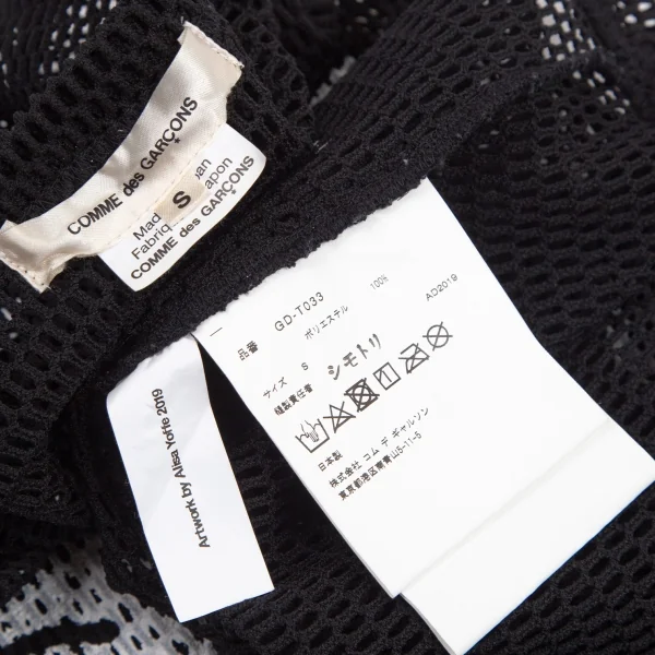 コムデギャルソンCOMME des GARCONS×Alisa Yoffe プリントメッシュカットソー 黒S K-99420_014
