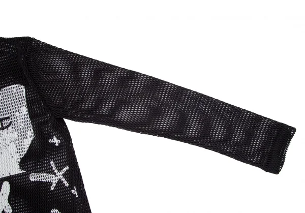 コムデギャルソンCOMME des GARCONS×Alisa Yoffe プリントメッシュカットソー 黒S K-99420_006