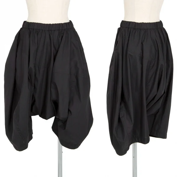 コムデギャルソンCOMME des GARCONS むら加工ポリ変形サルエルパンツ 黒S K-99425_001