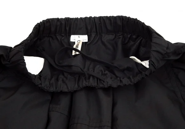 コムデギャルソンCOMME des GARCONS むら加工ポリ変形サルエルパンツ 黒S K-99425_004