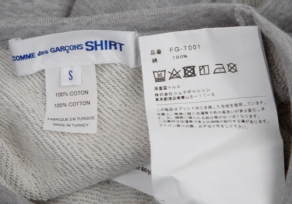 コムデギャルソン シャツCOMME des GARCONS SHIRT Yue Minjun フェイスグラフィックプリントスウェット 杢グレーS K-99430_010