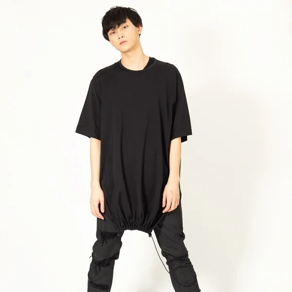 ワイスリーY-3 裾絞りビッグシルエットTシャツ 黒M K-99458_013
