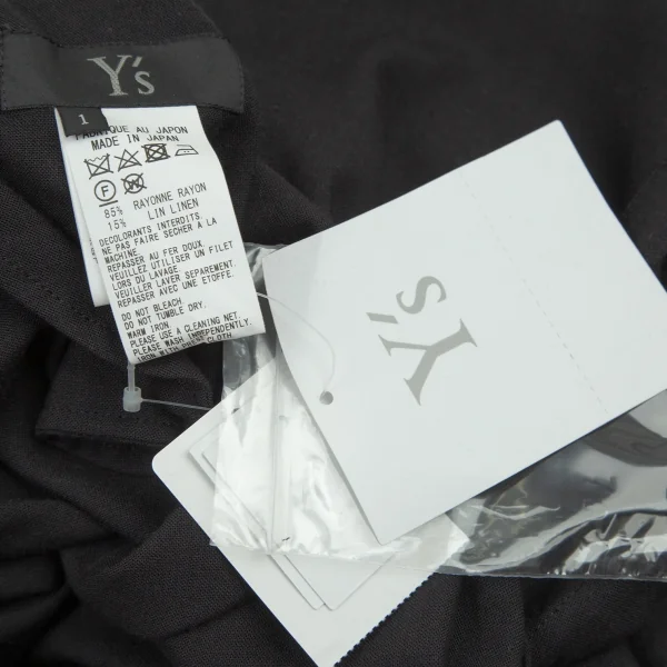 ワイズY's レーヨンリネンウエストフラップコードスカート 黒1 K-99468_012