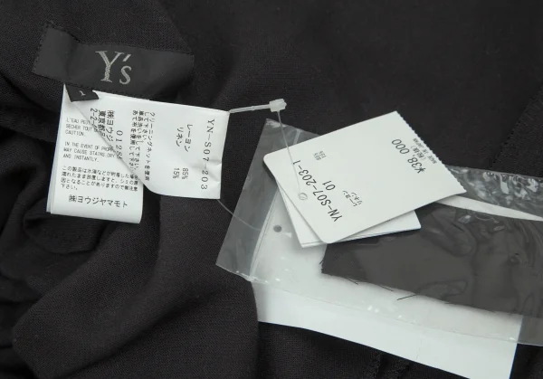 ワイズY's レーヨンリネンウエストフラップコードスカート 黒1 K-99468_013