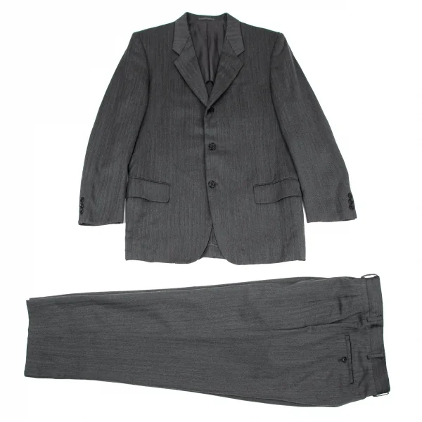 コムデギャルソン オムドゥCOMME des GARCONS HOMME DEUX ウール混ヘリンボーン織り3Bジャケット グレーL K-99505_017