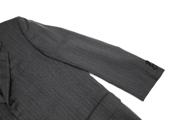 コムデギャルソン オムドゥCOMME des GARCONS HOMME DEUX ウール混ヘリンボーン織り3Bジャケット グレーL K-99505_003