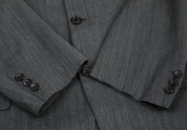 コムデギャルソン オムドゥCOMME des GARCONS HOMME DEUX ウール混ヘリンボーン織り3Bジャケット グレーL K-99505_004