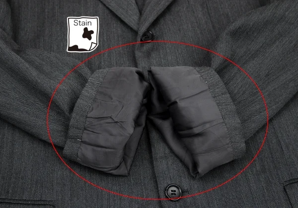 コムデギャルソン オムドゥCOMME des GARCONS HOMME DEUX ウール混ヘリンボーン織り3Bジャケット グレーL K-99505_005