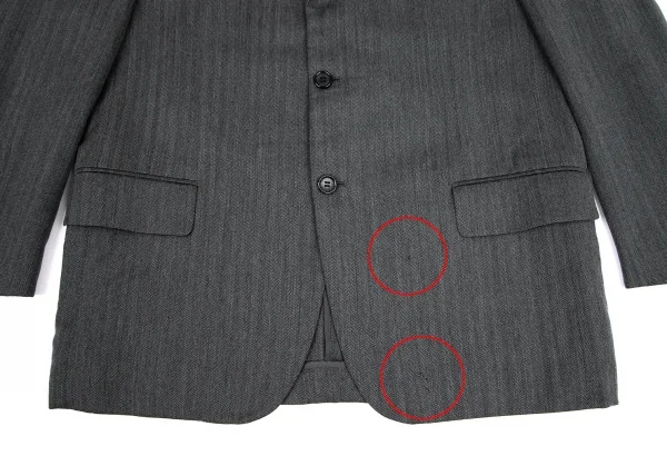 コムデギャルソン オムドゥCOMME des GARCONS HOMME DEUX ウール混ヘリンボーン織り3Bジャケット グレーL K-99505_008