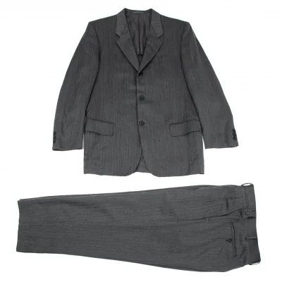 コムデギャルソン オムドゥCOMME des GARCONS HOMME DEUX ウール混ヘリンボーン織り3Bセットアップスーツ グレー