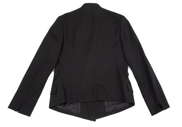 ワイズY’s ウールギャバナンバリング抜染スタンドカラージャケット 黒3 K-99511_012