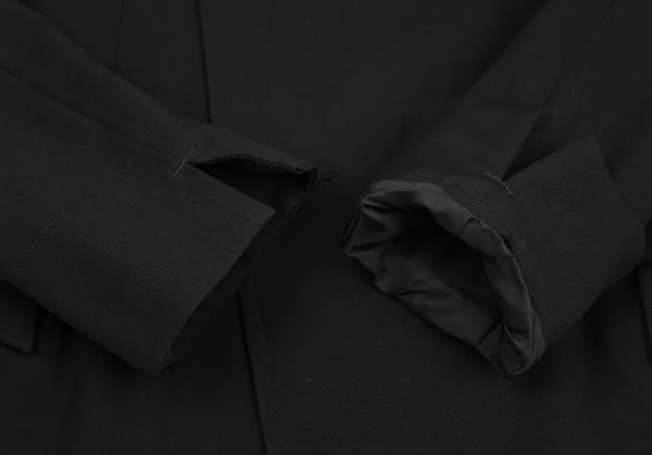 ワイズY’s ウールギャバナンバリング抜染スタンドカラージャケット 黒3 K-99511_007