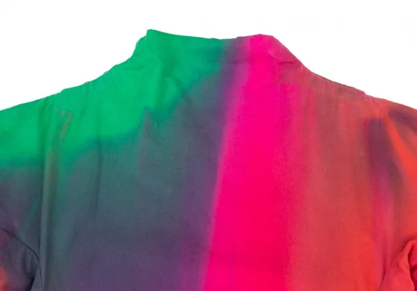 イッセイミヤケISSEY MIYAKE コットンピーチスキングラデーション染めワンピース ピンク緑紫他2 K-99549_003