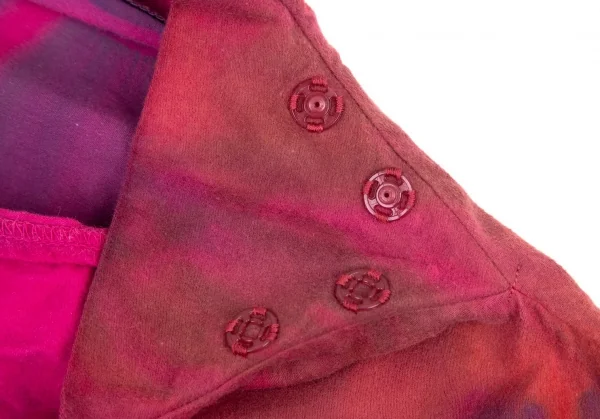 イッセイミヤケISSEY MIYAKE コットンピーチスキングラデーション染めワンピース ピンク緑紫他2 K-99549_005