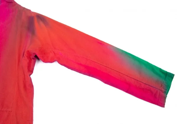 イッセイミヤケISSEY MIYAKE コットンピーチスキングラデーション染めワンピース ピンク緑紫他2 K-99549_006