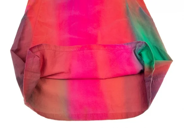 イッセイミヤケISSEY MIYAKE コットンピーチスキングラデーション染めワンピース ピンク緑紫他2 K-99549_009