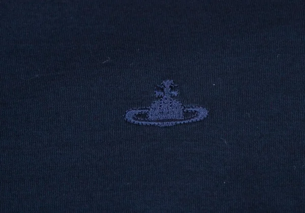 ヴィヴィアンウエストウッド レッドレーベルVivienne Westwood Red Label オーブワンポイント刺繍バックプリーツ切替Tシャツ 紺2 K-99597_005