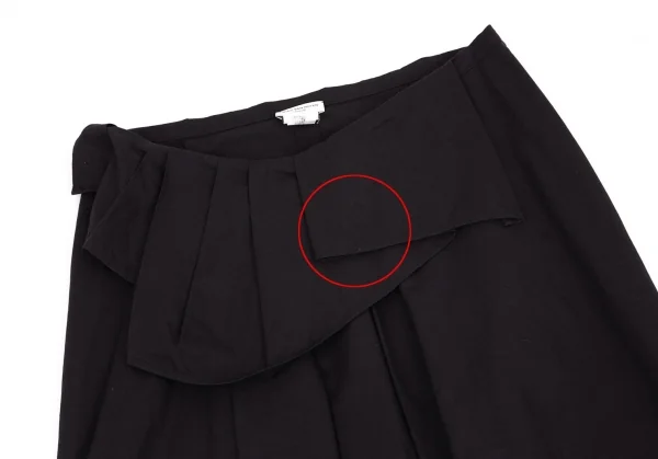 ドリスヴァンノッテンDRIES VAN NOTEN コットンリネンドレーププリーツスカート 紺38 K-99603_003