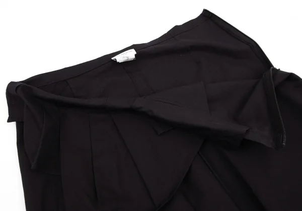 ドリスヴァンノッテンDRIES VAN NOTEN コットンリネンドレーププリーツスカート 紺38 K-99603_005