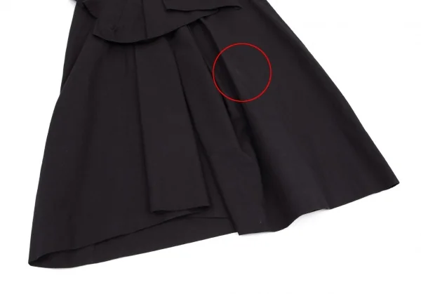 ドリスヴァンノッテンDRIES VAN NOTEN コットンリネンドレーププリーツスカート 紺38 K-99603_006