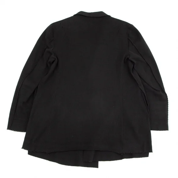 イッセイミヤケ エーポックISSEY MIYAKE A-POC カッティングデザインストレッチニット3Bジャケット 黒2 K-99605_015